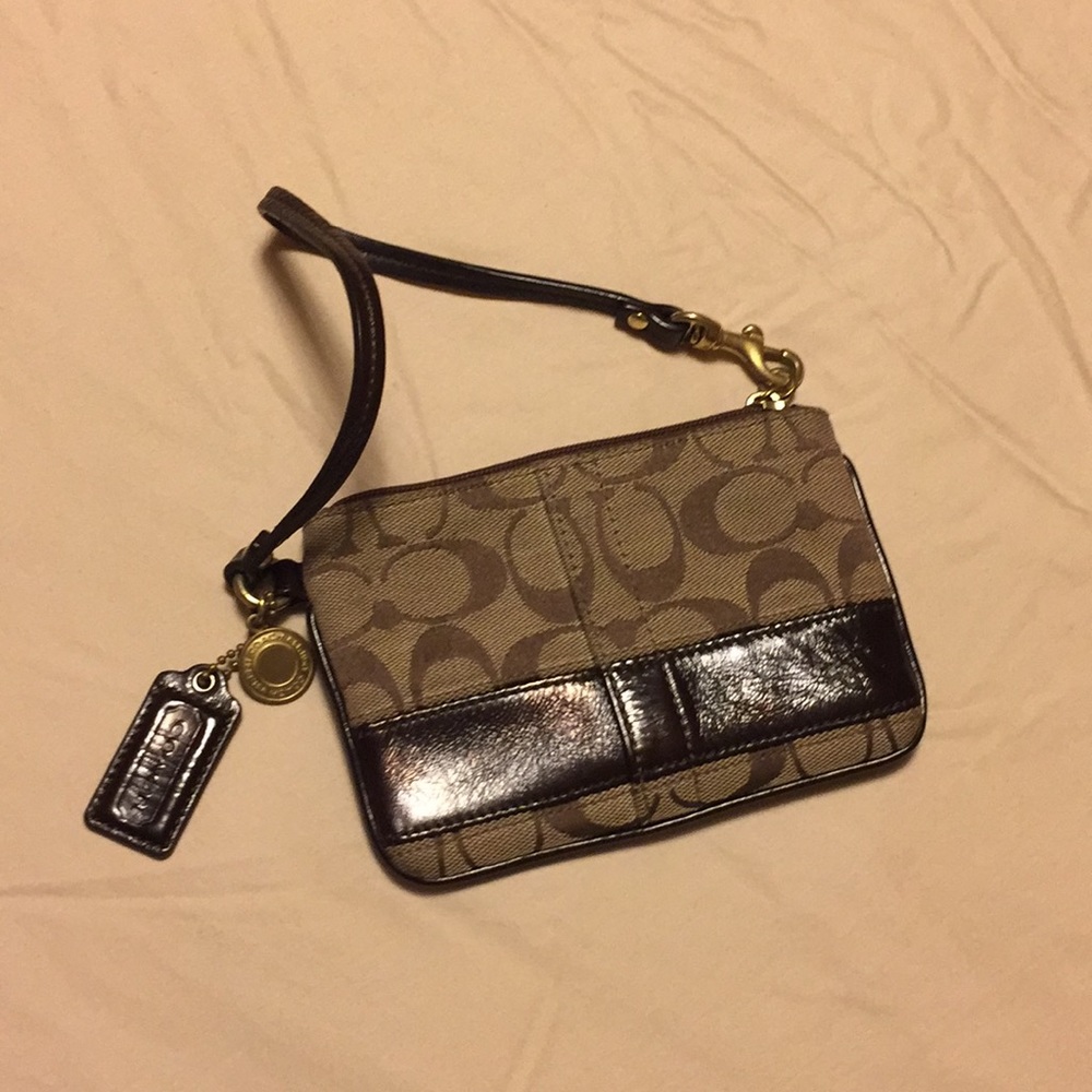 COACH Brown Wristlet